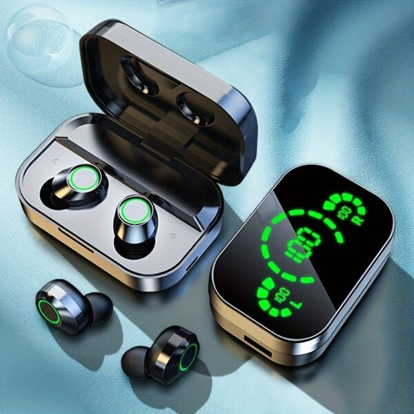 [HiFi Earbuds] HiFi Wireless Earbuds with Digital Display | Noise Reduction, 800mAh Lithium Battery, USB Type-C Charging, Volume Control, App Control, Durable Plastic Material, Anime Theme - Charger Not Included