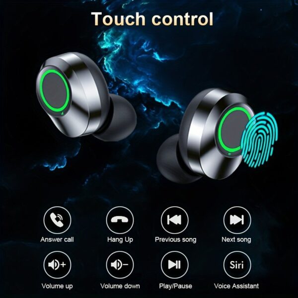 [HiFi Earbuds] HiFi Wireless Earbuds with Digital Display | Noise Reduction, 800mAh Lithium Battery, USB Type-C Charging, Volume Control, App Control, Durable Plastic Material, Anime Theme - Charger Not Included