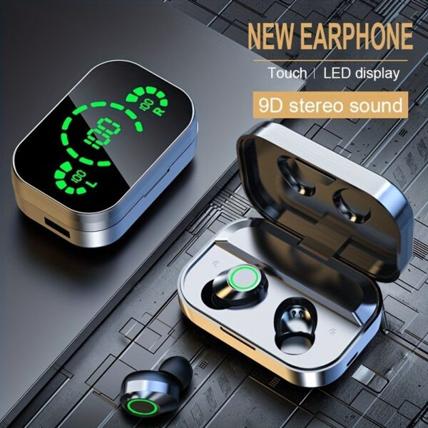 [HiFi Earbuds] HiFi Wireless Earbuds with Digital Display | Noise Reduction, 800mAh Lithium Battery, USB Type-C Charging, Volume Control, App Control, Durable Plastic Material, Anime Theme - Charger Not Included