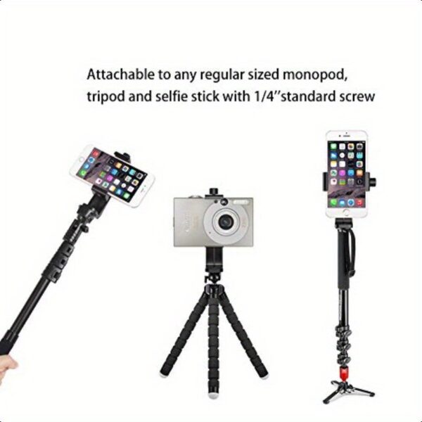Ailun Dual-Angle Vertical & Horizontal Phone Holder with 360° Rotatable Adjustable Clip, 1/4" Screw Tripod Mount for iPhone Android Phones & Selfie Sticks - Lightweight Portable Design, Inner Padding Protection, Social Media Tool, Flexible Positioning, Secure Phone Grip