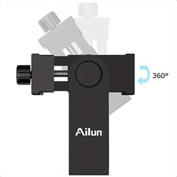 Ailun Dual-Angle Vertical & Horizontal Phone Holder with 360° Rotatable Adjustable Clip, 1/4" Screw Tripod Mount for iPhone Android Phones & Selfie Sticks - Lightweight Portable Design, Inner Padding Protection, Social Media Tool, Flexible Positioning, Secure Phone Grip