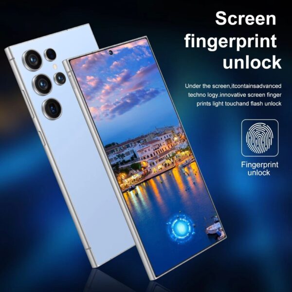Ultra unlock smart 5G mobile phone, dual SIM, dual standby, 6.8-inch HD display, 8GB+256GB storage space, HD camera and 6, 500mAh battery, built-in stylus, support for global unlock, 2025 new Android 13 smartphone, face recognition, fingerprint unlock