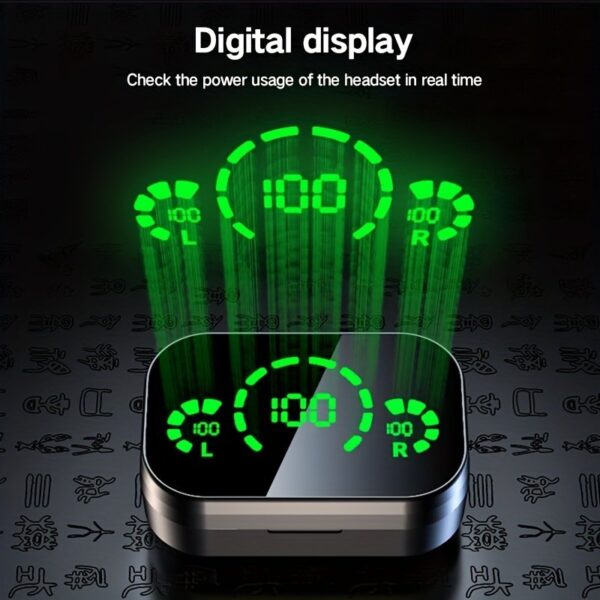 [HiFi Earbuds] HiFi Wireless Earbuds with Digital Display | Noise Reduction, 800mAh Lithium Battery, USB Type-C Charging, Volume Control, App Control, Durable Plastic Material, Anime Theme - Charger Not Included