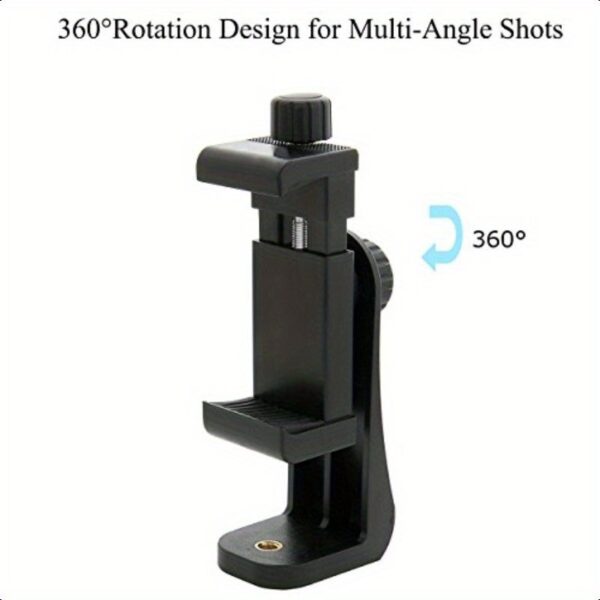 Ailun Dual-Angle Vertical & Horizontal Phone Holder with 360° Rotatable Adjustable Clip, 1/4" Screw Tripod Mount for iPhone Android Phones & Selfie Sticks - Lightweight Portable Design, Inner Padding Protection, Social Media Tool, Flexible Positioning, Secure Phone Grip