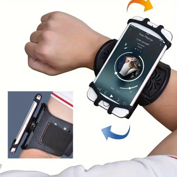 Universal 360° Rotating Wrist Phone Holder, Detachable Sports Arm Strap, Includes Key Clip, Fully Touch Screen Access, Compatible with Iphone 15/14/13/12/Pro/Pro Max/Xs/Xr/X/8/7/6 And Samsung Galaxy.